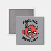 Gefühl Devilish Niedlich lächelnd Teufel Magnet (Vorderseite/Rückseite)