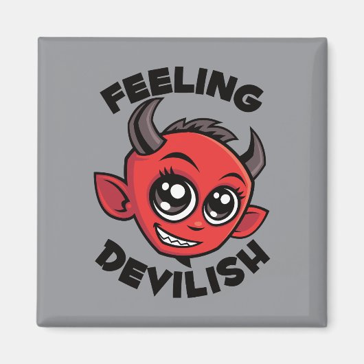 Gefühl Devilish Niedlich lächelnd Teufel Magnet (Vorne)
