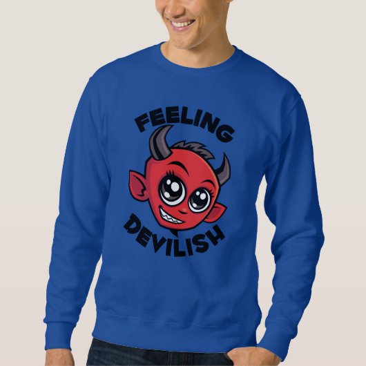 Gefühl Devilish Niedlich lächelnd Teufel Sweatshirt (Vorderseite)