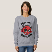 Gefühl Devilish Niedlich lächelnd Teufel Sweatshirt (Vorne ganz)