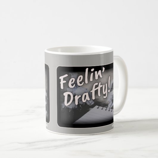 Gefühl Drafty Cheeky Author Spaß Kaffeetasse (VorderseiteRechts)
