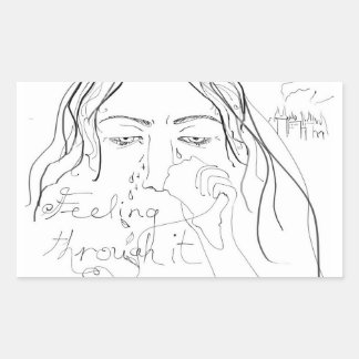 Gefühl durch rechteckiger aufkleber