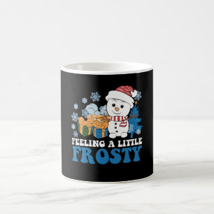 Gefühl ein wenig Frosty Snowman Weihnachten Schnee Kaffeetasse
