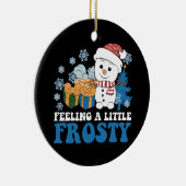Gefühl ein wenig Frosty Snowman Weihnachten Schnee Keramik Ornament (Rechts)
