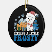 Gefühl ein wenig Frosty Snowman Weihnachten Schnee Keramik Ornament (Links)