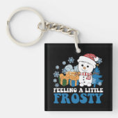 Gefühl ein wenig Frosty Snowman Weihnachten Schnee Schlüsselanhänger (Vorderseite)