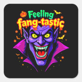 Gefühl Fang Tastic Halloween Vampire Design Quadratischer Aufkleber (Vorderseite)