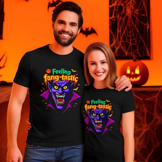 Gefühl Fang Tastic Halloween Vampire Design T-Shirt