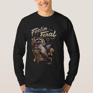 Gefühl Feral racoon Retro Vintag Girl T-Shirt