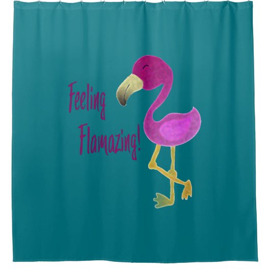 Gefühl Flverblüffend Flamingo Duschvorhang (Vorderseite)