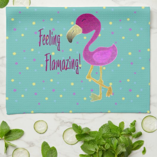 Gefühl Flverblüffend Flamingo Geschirrtuch (Gefaltet)