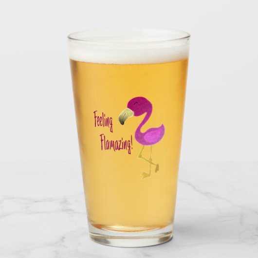 Gefühl Flverblüffend Flamingo Glas (Vorne (Gefüllt))