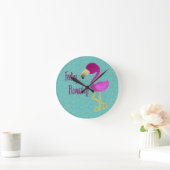 Gefühl Flverblüffend Flamingo Runde Wanduhr (Zuhause)