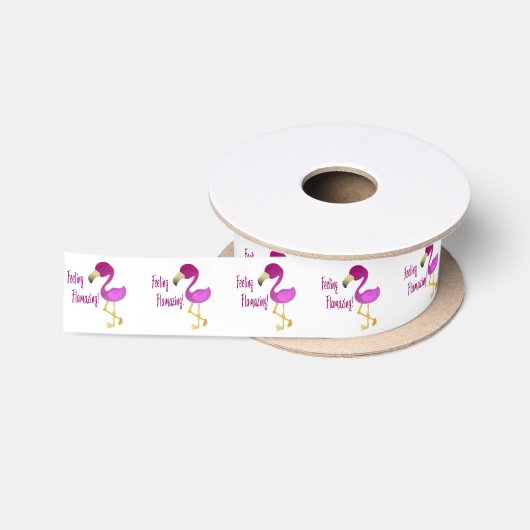 Gefühl Flverblüffend Flamingo Satinband (Spule)