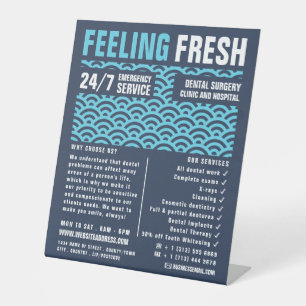 Gefühl frisch, Zahnheilkunde, Zahnarztwerbung Sockelschild