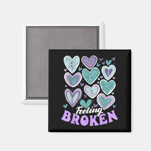 Gefühl gebrochen, Suizidprävention Herz, Suizid Magnet (Vorderseite/Rückseite)