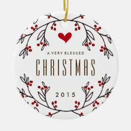 Gefühl gesegnete Feiertags-Foto-Verzierung Keramik Ornament