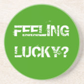 GEFÜHL GLÜCKLICH? SANDSTEIN UNTERSETZER (Vorne)