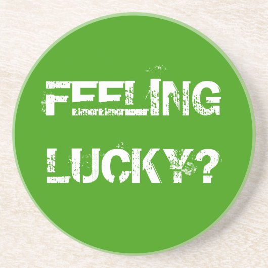 GEFÜHL GLÜCKLICH? SANDSTEIN UNTERSETZER (Vorne)