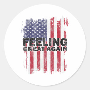 Gefühl Great Again Trump 2024 American USA Flag V Runder Aufkleber