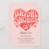Gefühl Groovy Retro Bridal Dusche Einladung (Vorne/Hinten)