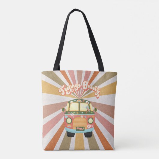 Gefühl Groovy Retro Hippie Van Sunburst 60er 70er Tasche (Rückseite)