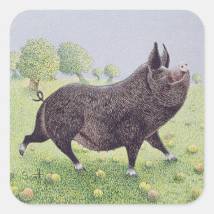 Gefühl groß quadratischer aufkleber