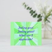 Gefühl gut, Gefühl großartig, Bejahung Postkarte (Stehend Vorderseite)