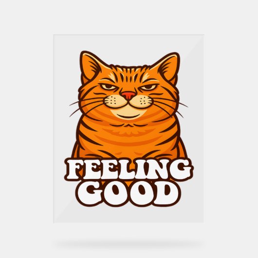 Gefühl Gute Coole Katze Acrylschild (Vorderseite)