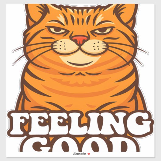 Gefühl Gute Coole Katze Aufkleber (Blatt)