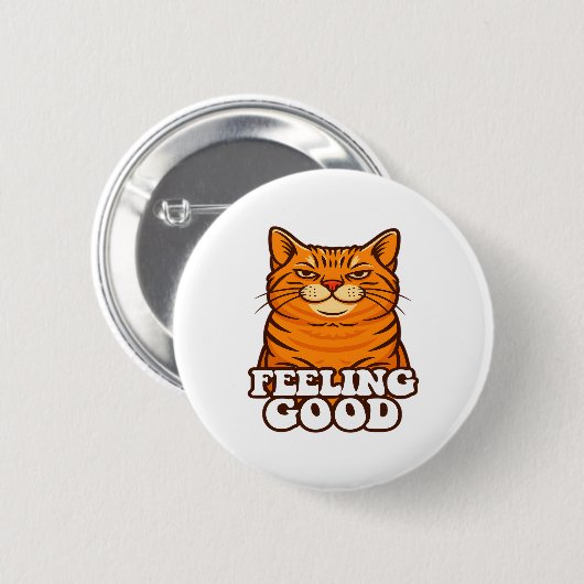 Gefühl Gute Coole Katze Button (Vorne & Hinten)