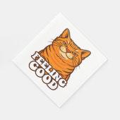 Gefühl Gute Coole Katze Serviette (Ecke)