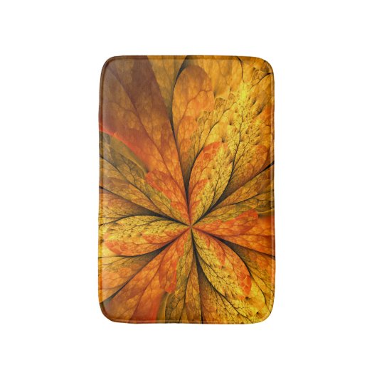 Gefühl Herbst, Modernes Abstraktes Fraktal Blume Badematte (Vorderseite Vertikal)