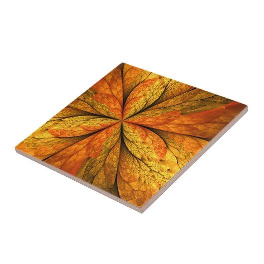 Gefühl Herbst, Modernes Abstraktes Fraktal Blume Fliese (Seite)
