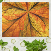 Gefühl Herbst, Modernes Abstraktes Fraktal Blume Geschirrtuch (Gefaltet)