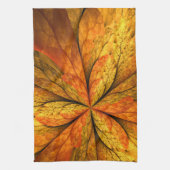 Gefühl Herbst, Modernes Abstraktes Fraktal Blume Geschirrtuch (Vertikal)