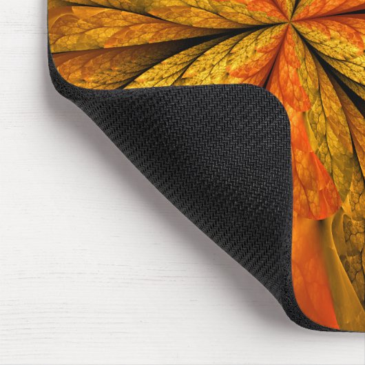 Gefühl Herbst, Modernes Abstraktes Fraktal Blume Mousepad (Ecke)