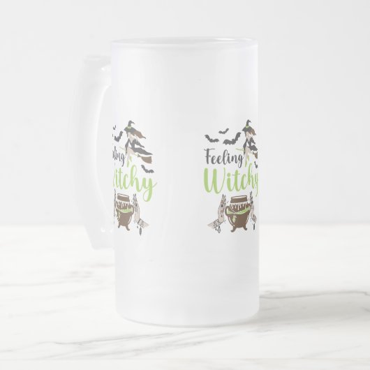 Gefühl Hexerei Magic Halloween Mattglas Bierglas (Vorderseite Links)
