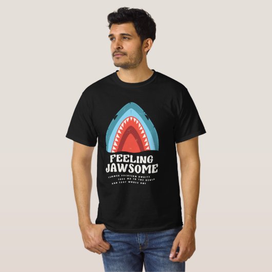 Gefühl Jawsome Shark Funny Summer Puns Black T-Shirt (Vorne ganz)