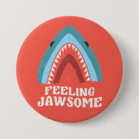 Gefühl Jawsome Shark Funny Summer Puns Button (Vorderseite)