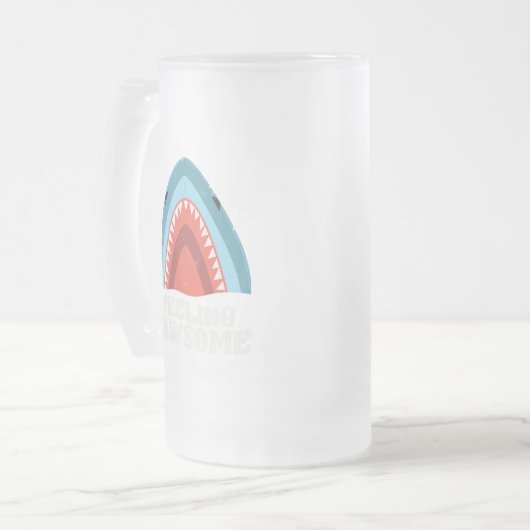 Gefühl Jawsome Shark Funny Summer Puns Mattglas Bierglas (Vorderseite Links)