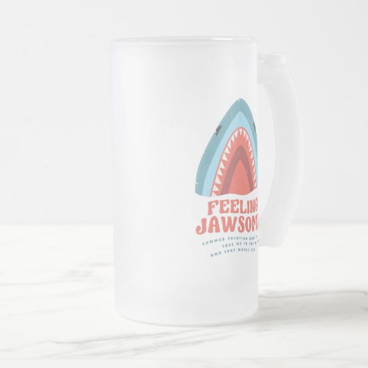 Gefühl Jawsome Shark Funny Summer Puns Mattiert Gl Mattglas Bierglas (VorderseiteRechts)
