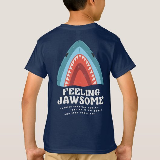 Gefühl Jawsome Shark Funny Summer Puns T-Shirt (Rückseite)