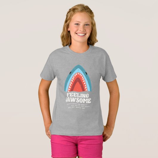Gefühl Jawsome Shark Funny Summer Puns T-Shirt (Vorne ganz)