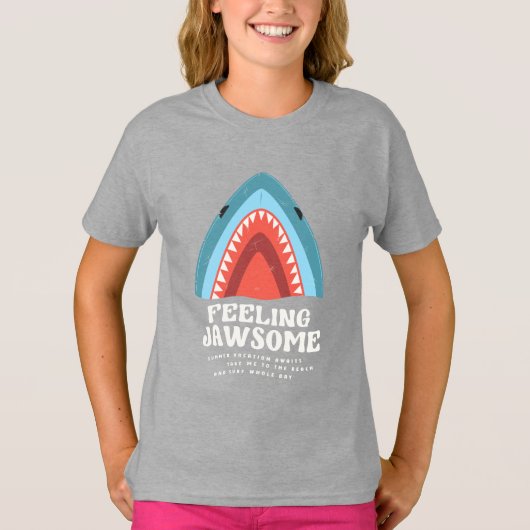 Gefühl Jawsome Shark Funny Summer Puns T-Shirt (Vorderseite)