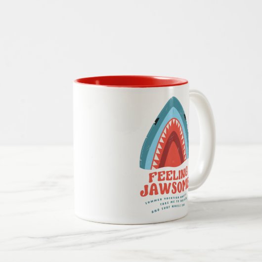 Gefühl Jawsome Shark Funny Summer Puns Zweifarbige Tasse (VorderseiteRechts)