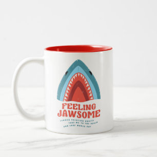 Gefühl Jawsome Shark Funny Summer Puns Zweifarbige Tasse