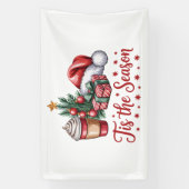 Gefühl Jolly Christmas Tree Hot Cocoa Holiday Banner (Vertikal)