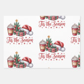 Gefühl Jolly Christmas Tree Hot Cocoa Holiday Geschenkpapier Set (Vorderseite)