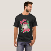 Gefühl Jolly Cowboy Santa Retro Christmas Pink Co T-Shirt (Vorne ganz)